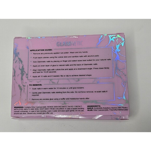 Glamnetic Reusable Press-On Nails Boba Short Almond Black NEW 24 Nails - Picture 3 of 6